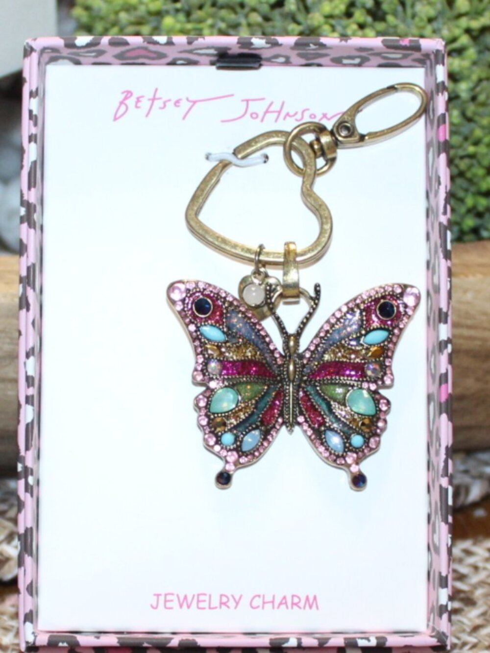 NWT Betsey Johnson butterfly bag charm/key chain PRETTY!!